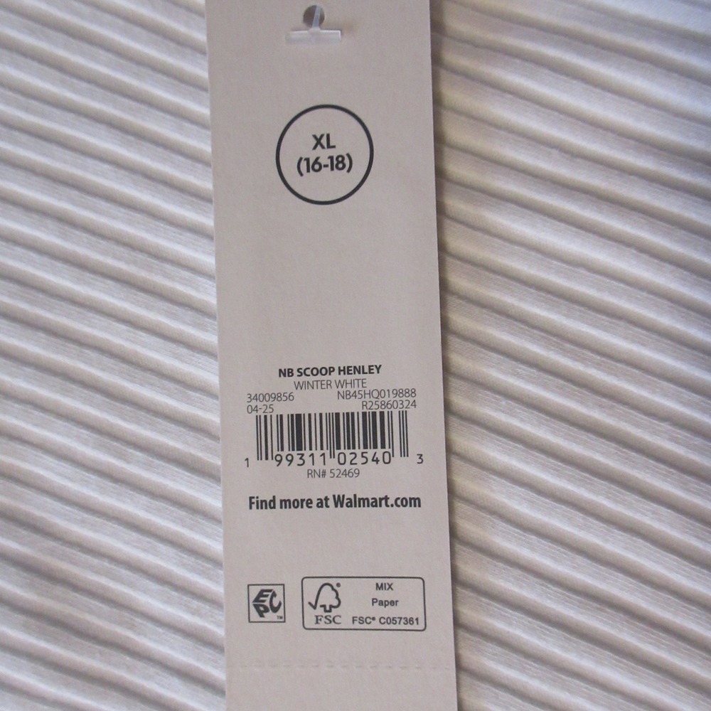 Scoop Neck Y2K Vibe Ribbed Shirttail Henley Top XL Winter White Cream‎ Shirt NWT - Picture 7 of 11
